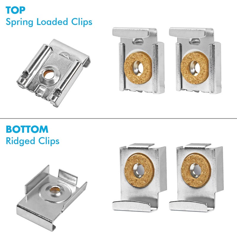 Millennial Essentials 2 Sets (8 Pieces) Spring Loaded Mirror Hanger Clips Set Unframed Mirror Mount Clips with Screws and Rawl Plugs (2 Sets (8pc)) - Image 4